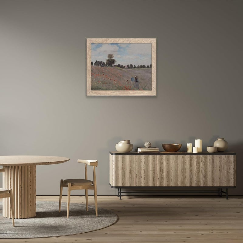 HoozGee Poppy Field Framed Wall Art Prints by Claude Monet - Image 2
