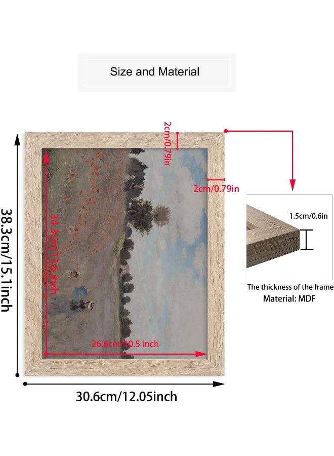 HoozGee Poppy Field Framed Wall Art Prints by Claude Monet - Image 5