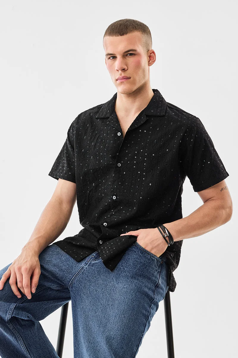 SNITCH قميص فيسكوز مطرز بقصة واسعة