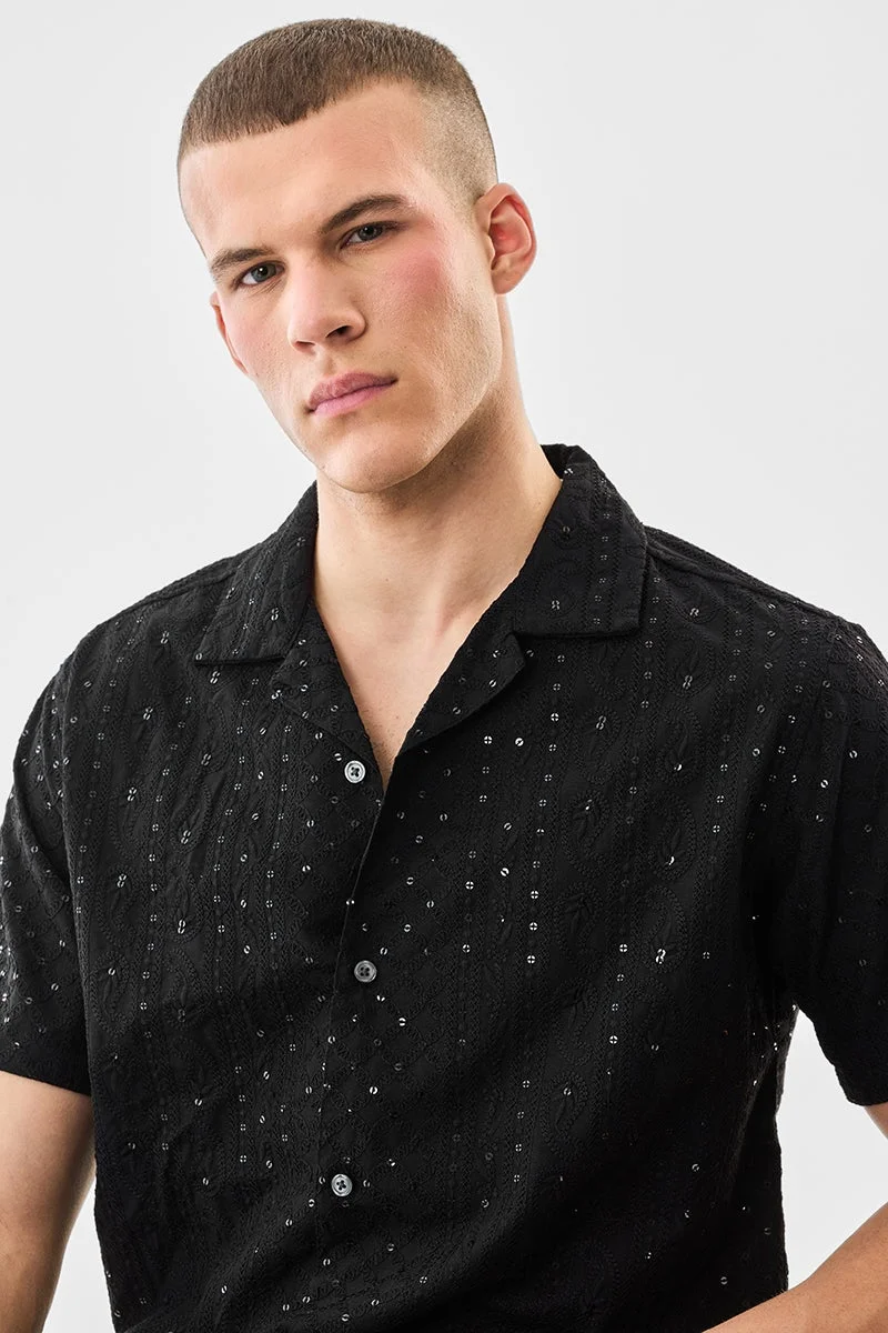 سنيتش قميص فيسكوز مطرز بقصة واسعة