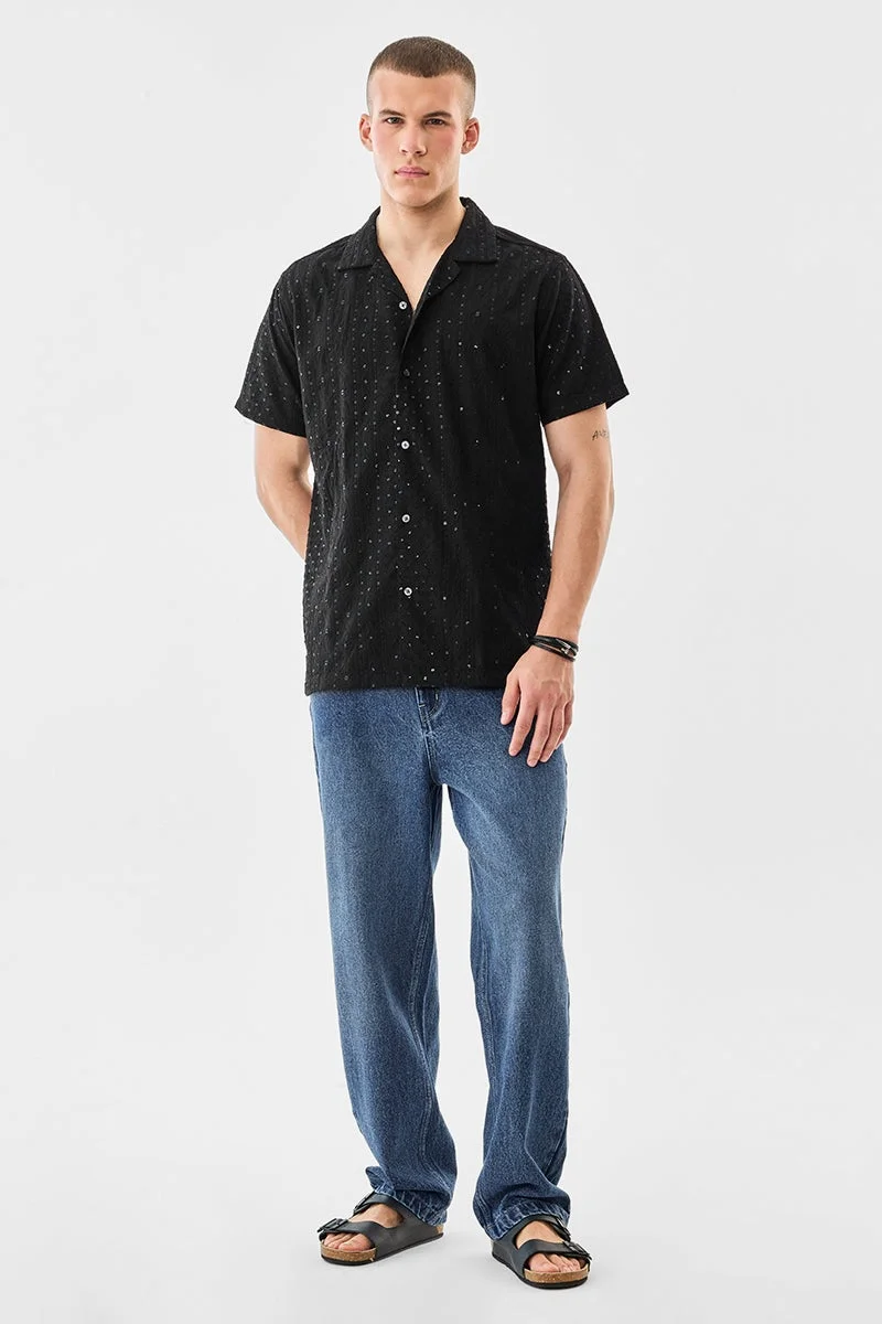 سنيتش قميص فيسكوز مطرز بقصة واسعة