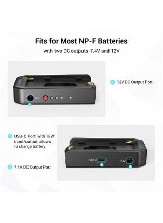 SmallRig NP-F Battery Adapter Plate for DSLR & Mirrorless Cameras, Compatible with Most of NP-F Battery, Comes with 8V/12V DC and Type-C Output Ports, LED Low Battery Indicator - 3168 - pzsku/Z4912CA2753EBAC7B1CF0Z/45/_/1687460375/3a4a3a65-5cc9-4a47-9f8b-57170ce5e22f