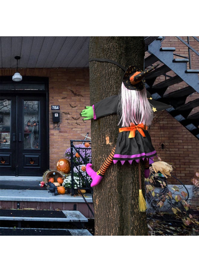 Loquat Hot Sale  Witch Crash Tree Decoration Tree Holding Ghost Tree Climbing Witch  Garden Layout Props Tree Climbing Ghost-Color:Lotus Root Color - Image 5