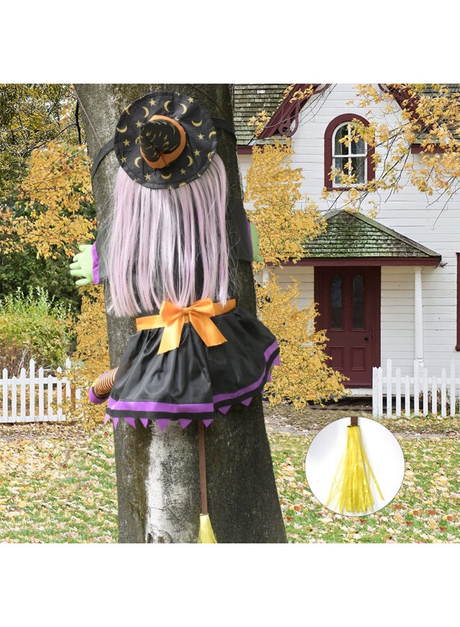 Loquat Hot Sale  Witch Crash Tree Decoration Tree Holding Ghost Tree Climbing Witch  Garden Layout Props Tree Climbing Ghost-Color:Lotus Root Color - Image 3