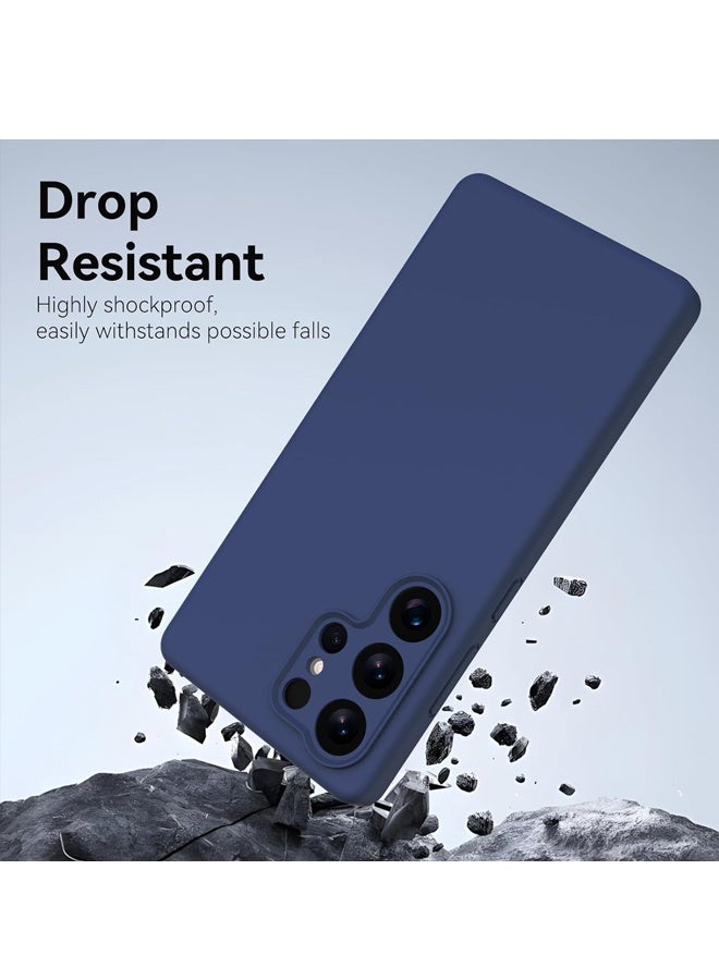 Compatible with Samsung Galaxy S25 Ultra Case, Liquid Silicone Upgrade [Camera Protection] [Anti-Scratch Microfiber Lining] Slim Soft Touch Gel Rubber Shockproof Phone Case, Dark Blue - Image 4