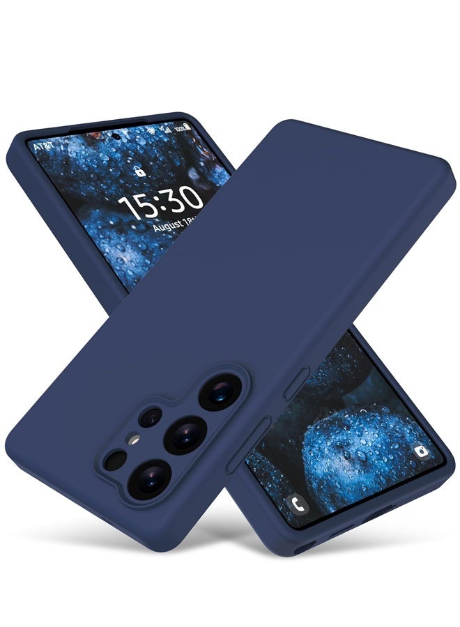 Compatible with Samsung Galaxy S25 Ultra Case, Liquid Silicone Upgrade [Camera Protection] [Anti-Scratch Microfiber Lining] Slim Soft Touch Gel Rubber Shockproof Phone Case, Dark Blue - Image 1