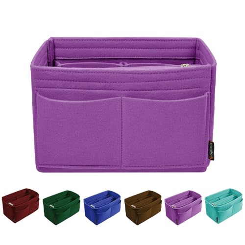 OMYSTYLE Purple Organizer Insert, Felt Tote Bag Organizer Insert with 5 Sizes, Handbag Dividers for Inside Purse, Compatible with Longchamp, Neverful, Speedy and More - Image 1