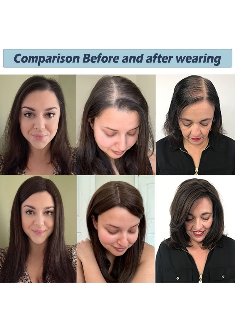 Estelle - Hair Toppers for Women Real Human Hair Toppers Hair Pieces for Women with Thinning Hair Human Hair Toppers with Bangs Clip in Hair Extensions - Image 1