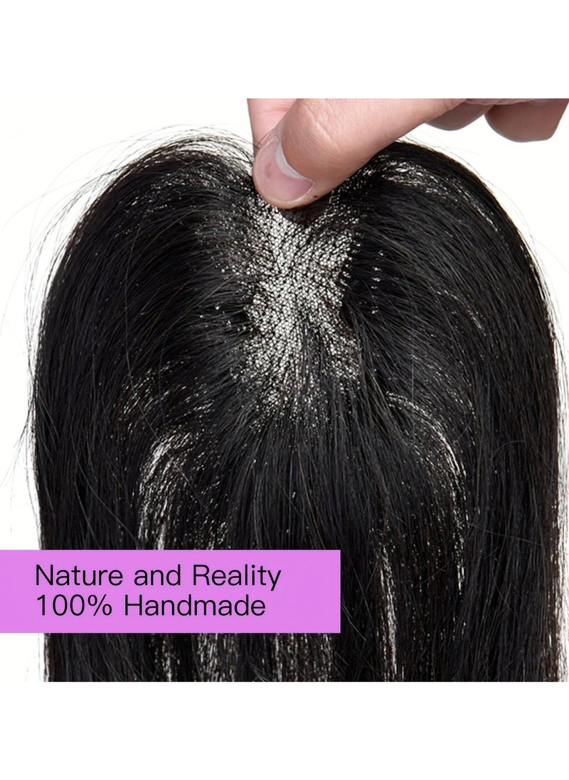 Estelle Hair Toppers for Women Real Human Hair Toppers Hair Pieces for Women with Thinning Hair Human Hair Toppers with Bangs Clip in Hair Extensions  - Image 3