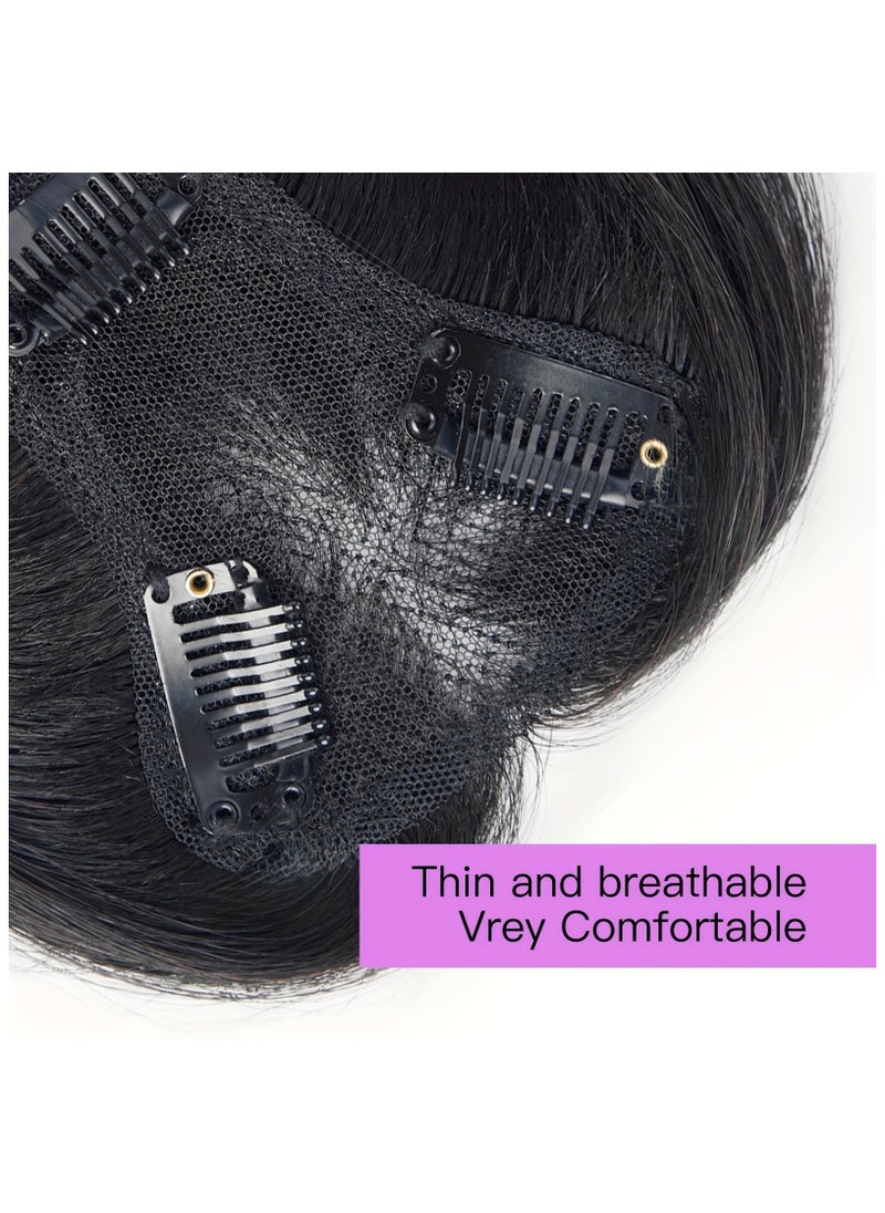 Estelle Hair Toppers for Women Real Human Hair Toppers Hair Pieces for Women with Thinning Hair Human Hair Toppers with Bangs Clip in Hair Extensions  - Image 4