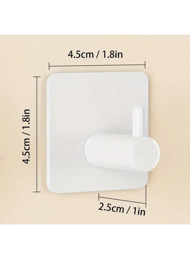 4 Pcs White Heavy Duty Metal Wall Hooks Adhesive Hangers For Towels Coats Hats - Image 4