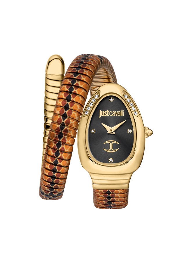 Just Cavalli JUST CAVALLI Womens Snake Black Dial Pelle Solo Analog Watch - JC1L251M0055  - Image 1