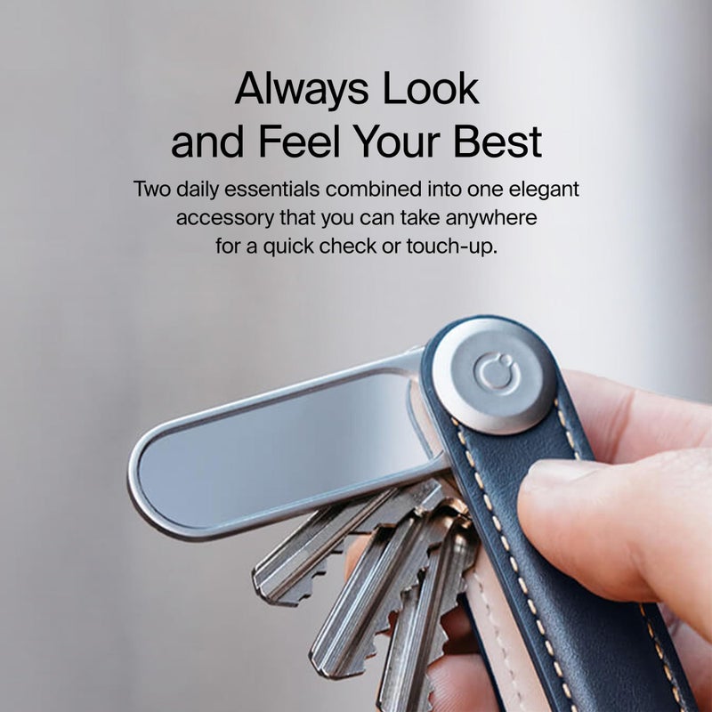 Orbitkey مبرد أظافر ومرآة Orbitkey لمنظم المفاتيح أو حلقة المفاتيح، ملحق | أداة تجميل مدمجة 2 في 1 مبرد أظافر ومرآة | مصنوعة من الفولاذ المقاوم للصدأ، نحيفة ومتينة - Image 2