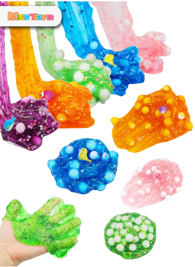 MissTiara 5 Pack Clear Slime Kit Crystal Clear Slime Set for Kids Party Favors Clear Slime Kit Soft Jelly Cube Clear Slime for Girls Boys  - Image 3