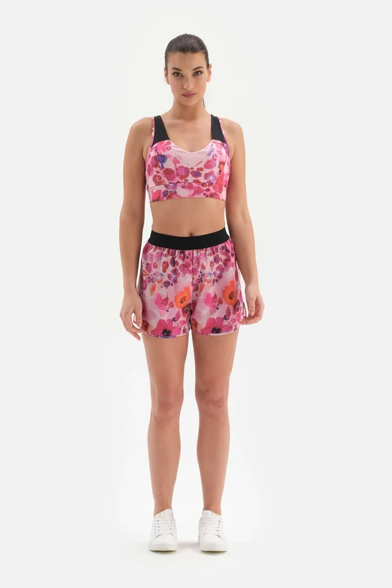 داجي Pink Women's Patterned Shorts with Tights