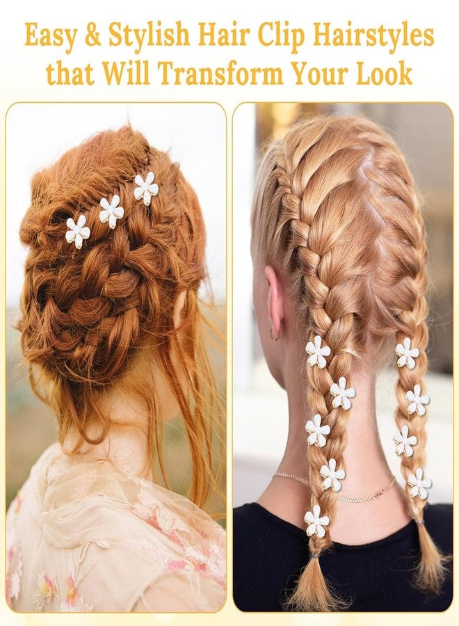 BIG BOX 10 Pcs Flower Hair Clips for Girls Small Claw Clips Mini Flower Clips with Crystal Cute Metal Claw Clips Sparkling Barrettes Nonslip Side Clip Accessories for Women Blue - Image 4