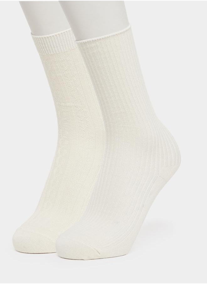 Set of 2 - Ribbed Socks