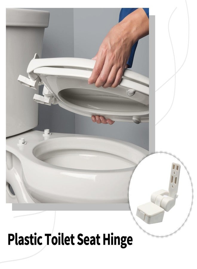 Luomorgo 1 Pair Plastic Toilet Seat Hinges, White Toilet Seat Hinges Replacement with Bolts, Nuts - Image 5