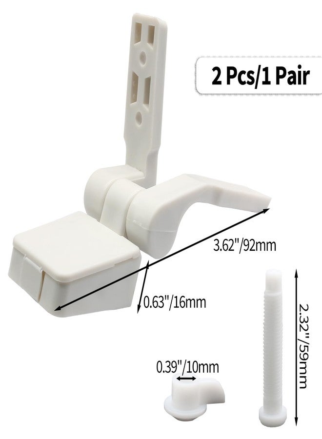 Luomorgo 1 Pair Plastic Toilet Seat Hinges, White Toilet Seat Hinges Replacement with Bolts, Nuts - Image 3