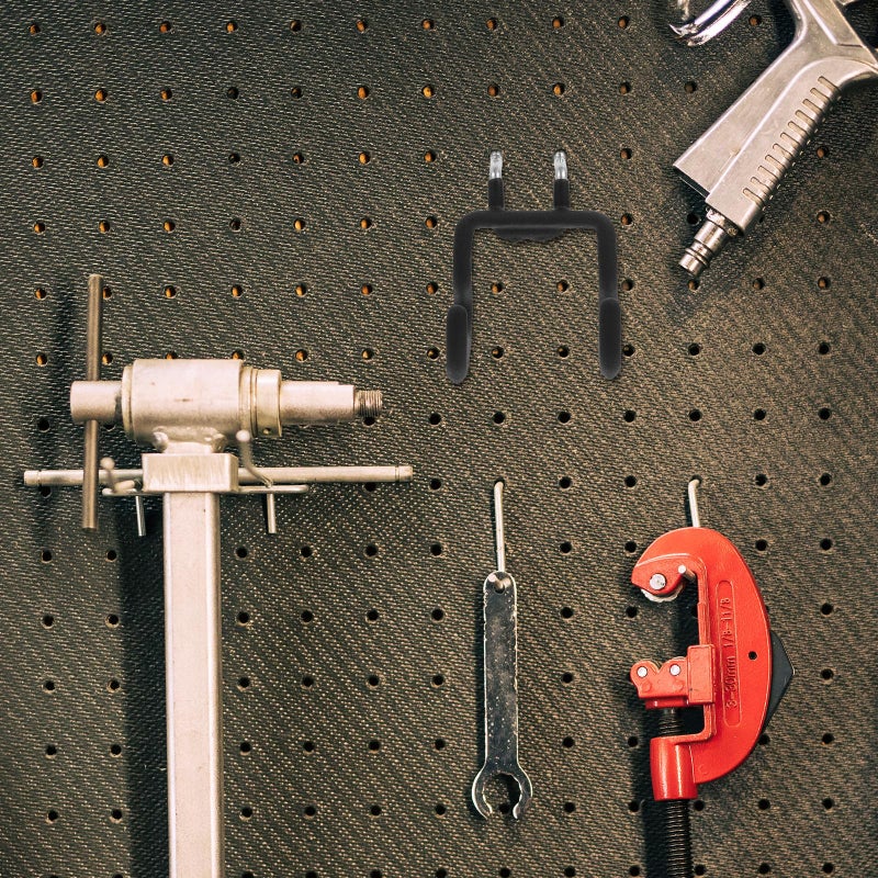 Black Metal Pegboard Hook 2.5 Inch Spacing Heavy Duty Tool Organizer Wall Mount - Image 5