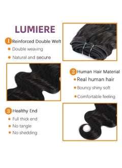 LUMIERE Clip In Hair Extensions Real Human Hair 8Pcs With 20Clips 120G Body Wave Clip Ins Hair Extensions Unprocessed Grade 10A Brazilian Remy Hair Double Wefts Thick And Soft 10 Inch  - Image 5