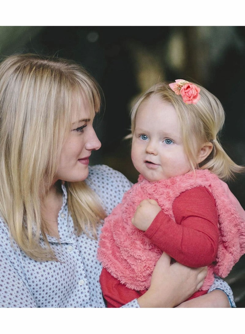 KASTWAVE مجموعة مشابك شعر زهور للفتيات الصغيرات 6 قطع دبابيس زهور رقيقة إكسسوارات أشرطة عناية أقواس حواف هدايا للمولودين والرضع والفتيات المراهقات ستة أنماط - Image 3