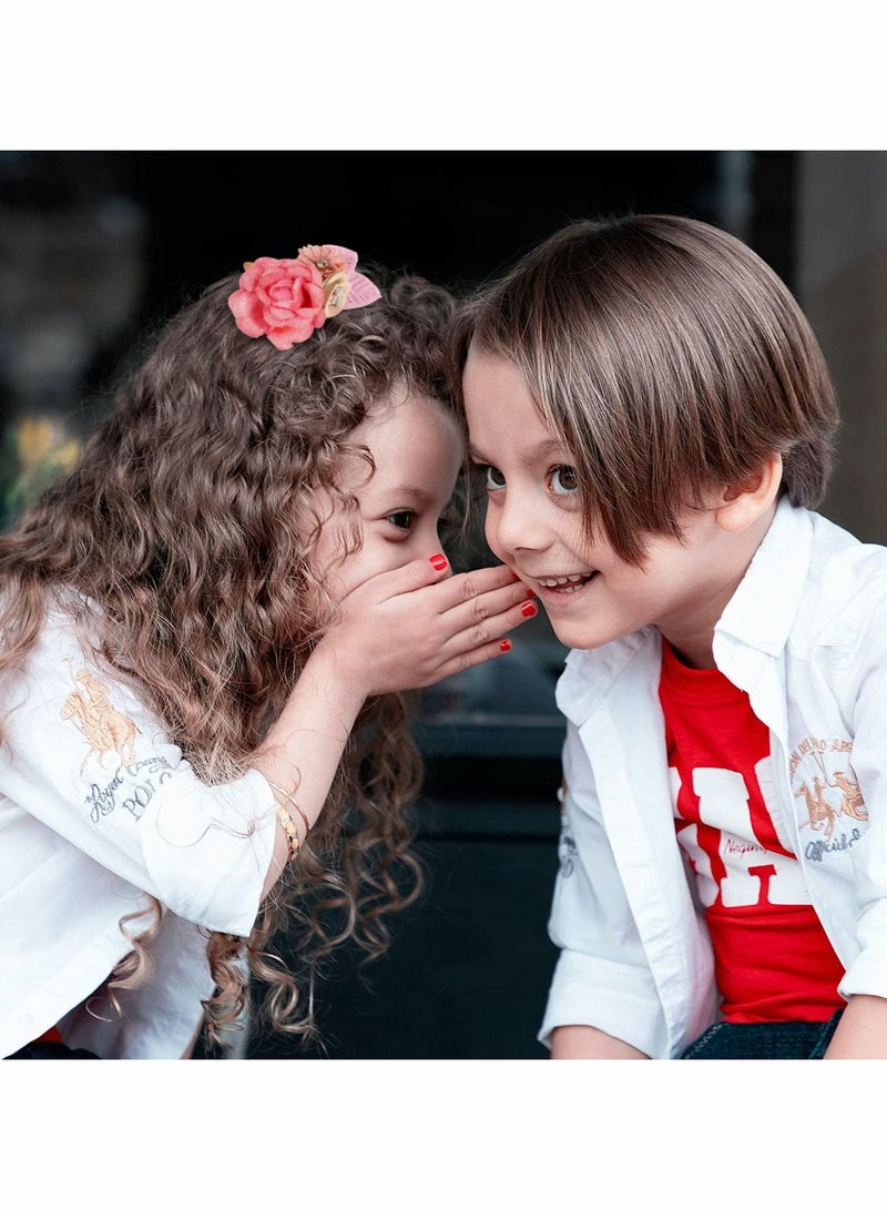 KASTWAVE مجموعة مشابك شعر زهور للفتيات الصغيرات 6 قطع دبابيس زهور رقيقة إكسسوارات أشرطة عناية أقواس حواف هدايا للمولودين والرضع والفتيات المراهقات ستة أنماط - Image 4