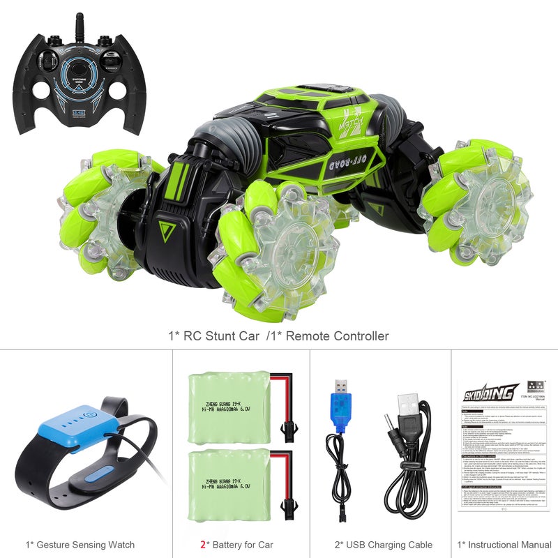 Loquat 4WD Gesture Sensor Control Deformable Electric All-Terrain Transformable LED Light Stunt Car 32cm - Image 1