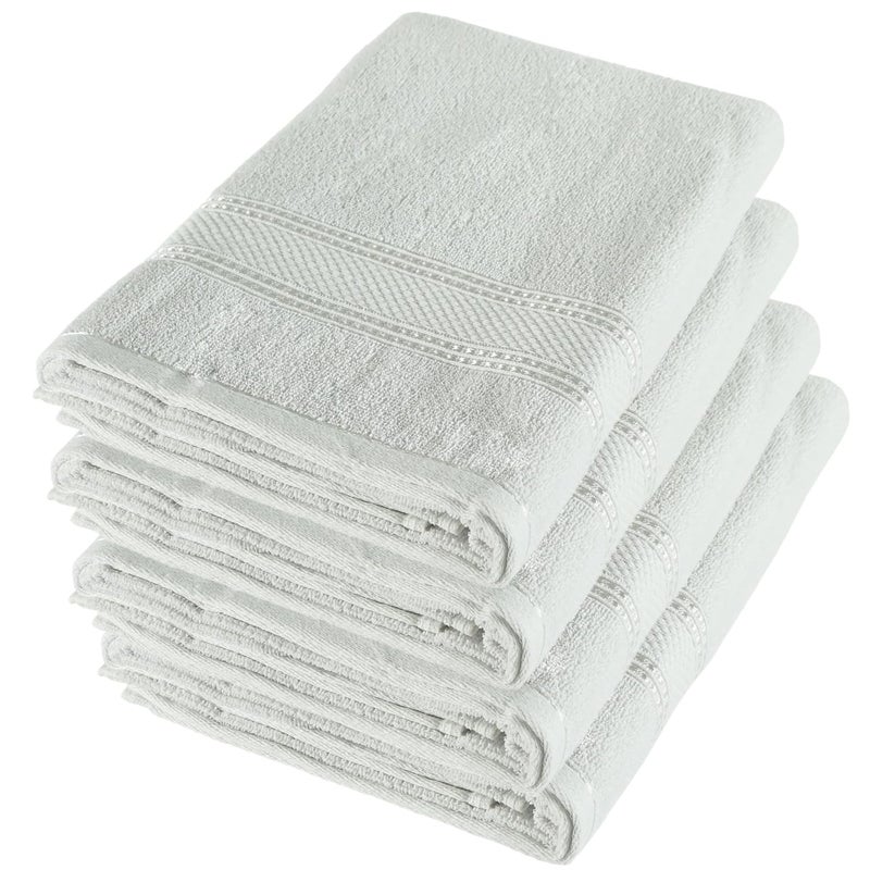 AYUS Luxury Hotel Collection Soft Fluffy Super Absorbent Colour White for Men Women Kids 500 GSM Contents 4 Pcs Large Bath Towel Size 28 X 58 in inches Made in India - Image 1