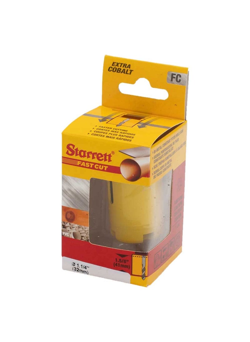 Starrett Starrett BiMetal Fast Cut Straight Pitch Hole Saw with Abrasion Resistant HSS Teeth  Ideal for Cutting Metal Steel and Wood  114 32mm Diameter 158 41mm Depth  FCH0114G  - Image 4