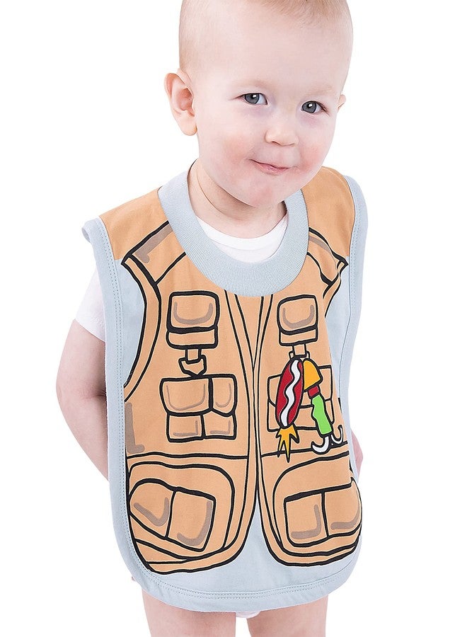 Lazy One LazyOne Animal-Print Baby Bibs, Cute Baby Shower Gifts, One Size, Fly Fishing, Vest (Fishing, ONE SIZE) - Image 3