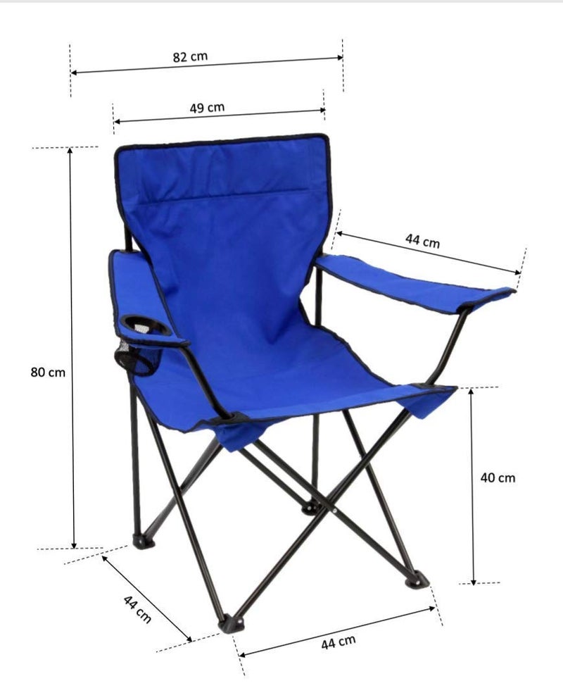 Kalitus Heavy Duty Folding Arm Chair with Comfortable Tilted Back 80 X 49 X 44 cm Multi Color - Image 2
