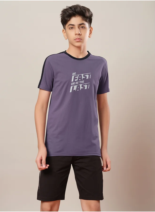 Technosport Color Block Crew Neck Regular Fit T-Shirt