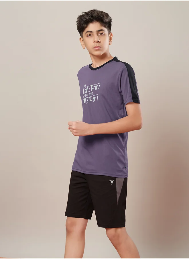 Technosport Color Block Crew Neck Regular Fit T-Shirt