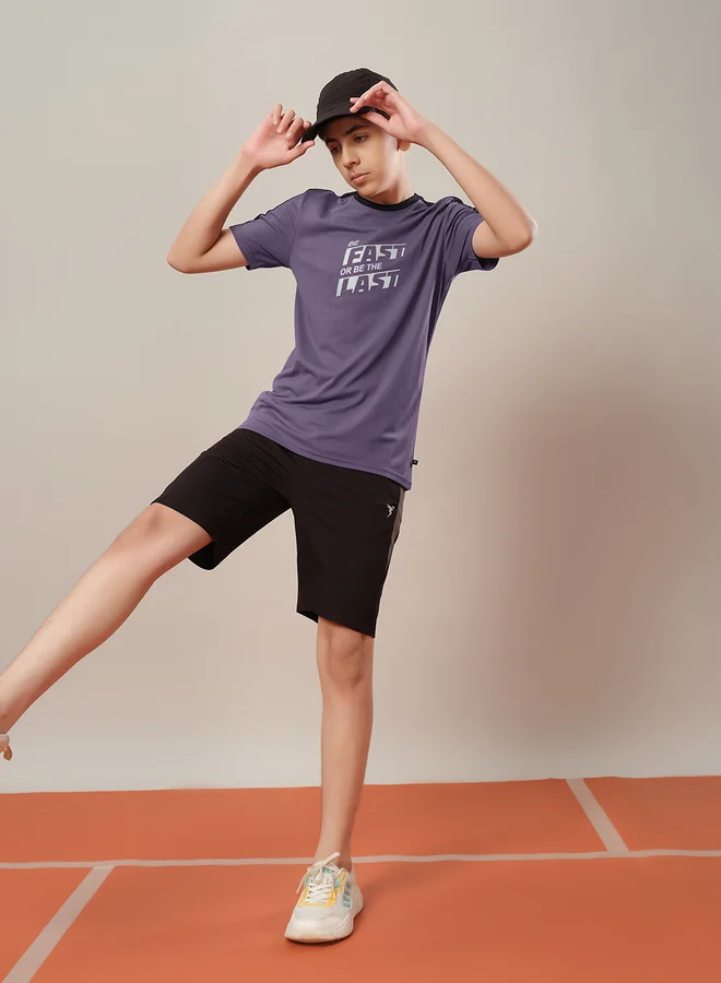 Technosport Color Block Crew Neck Regular Fit T-Shirt