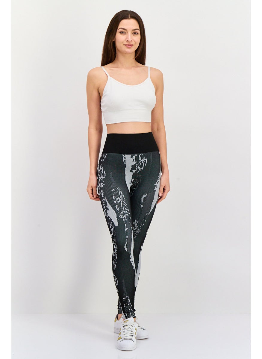 Tahari Sports - Women Sportswear Fit Seamless High Waist  Training Leggings, Black - Image 1