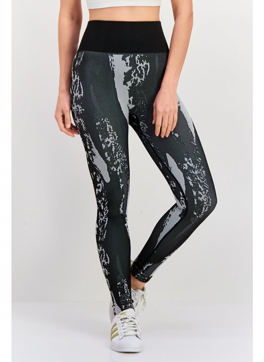 Tahari Sports - Women Sportswear Fit Seamless High Waist  Training Leggings, Black - Image 1