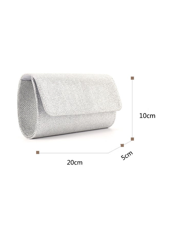 Acrylic Evening Bag Underarm Party Dress Gift Handbag Chain Strap Fashionable Ladies Clutch Bag For Special Occasions-Color:Silver - Image 1