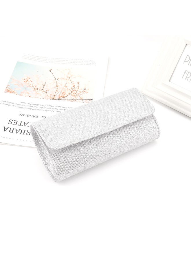 Acrylic Evening Bag Underarm Party Dress Gift Handbag Chain Strap Fashionable Ladies Clutch Bag For Special Occasions-Color:Silver - Image 4
