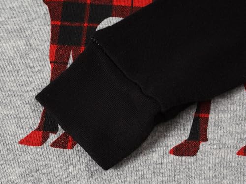 Dolphin Fish Dolphin&Fish Boys Christmas Pajamas Kids Sleepwear Long Sleeve Sets Toddler Cotton Clothes style-900 Size 7 Gray - Image 4