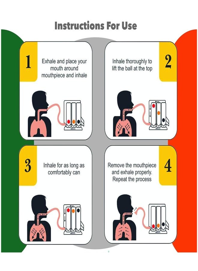 Rossify® Respirometer - BreathFull Breathing Exerciser - 3-Chamber Spirometer for Deep Breathwork & Lung Workout - Track Progress, Enhance Inhale/Exhale Balance, and Boost Lung Strength - Image 4