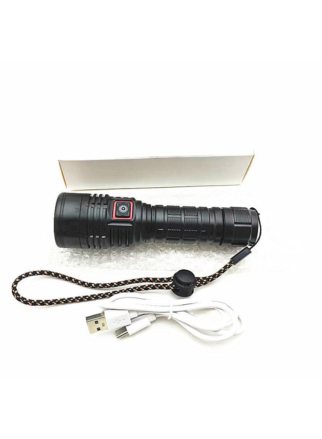 T40 Flashlight Fixed FoCus Spot Aluminum Alloy Strong Light Flashlight Outdoor Lighting TYPE-C ReChargeable Flashlight-Color:Single T40 Lamp Bead FlashlighT + TYPE-C Charging Cable (no BaTTery Or PlasTiC GifT Box)  - Image 1