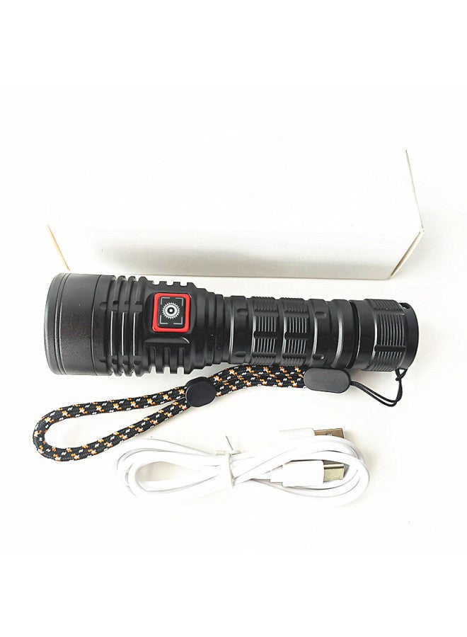 T40 Flashlight Fixed FoCus Spot Aluminum Alloy Strong Light Flashlight Outdoor Lighting TYPE-C ReChargeable Flashlight-Color:Single T40 Lamp Bead FlashlighT + TYPE-C Charging Cable (no BaTTery Or PlasTiC GifT Box)  - Image 2