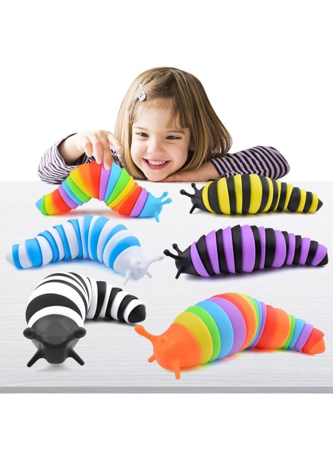 Cevioce Sensory Slug Fidget Toys - 6 Pcs Cute Autism Sensory Toys for Autistic Children & Kids Party Favors, Age 3+ - Image 1