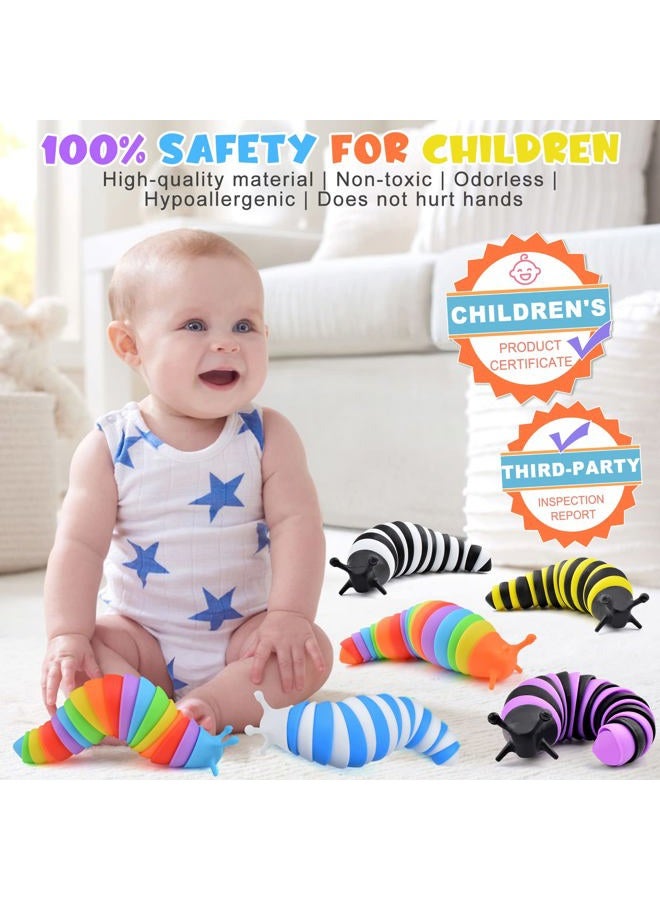 Cevioce Sensory Slug Fidget Toys - 6 Pcs Cute Autism Sensory Toys for Autistic Children & Kids Party Favors, Age 3+ - Image 2