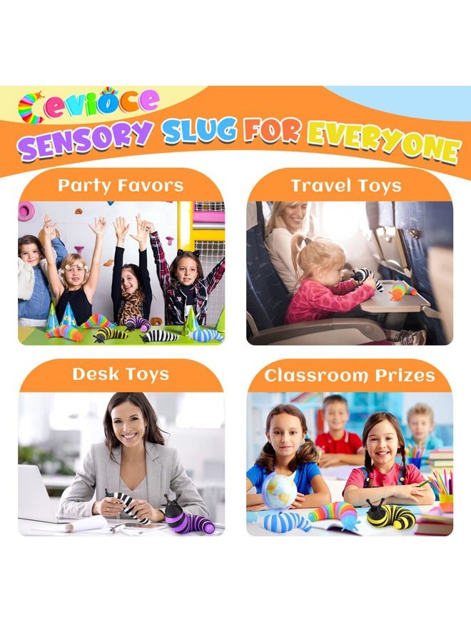 Cevioce Sensory Slug Fidget Toys - 6 Pcs Cute Autism Sensory Toys for Autistic Children & Kids Party Favors, Age 3+ - Image 5