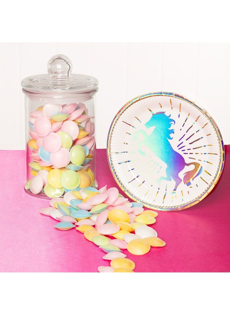 BOLAND Unicorn Fantasy Disposable Paper Plates White Gold 23cm 10-Pack - Image 2