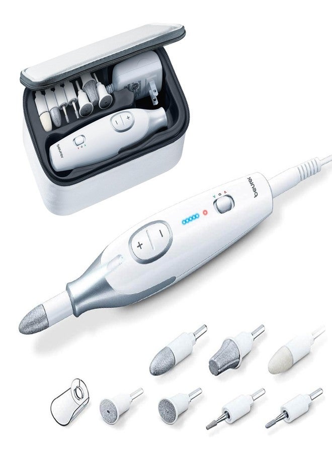 Beurer MP42 Nail Drill, 7-in-1 Nail Kit with Strong Sapphire Nail Drill Bits, Electric Nail File and Nail Buffer Includes Bright LED Light, Pedicure Kit and Manicure Set with Storage Case - Image 1