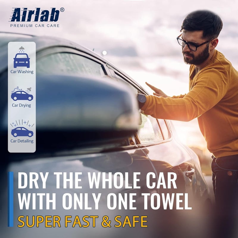Airlab Extra Large Microfibre Car Cleaning Cloth - 90x60cm, Black, 650GSM, Super Absorbent, Lint & Streak Free - Image 5