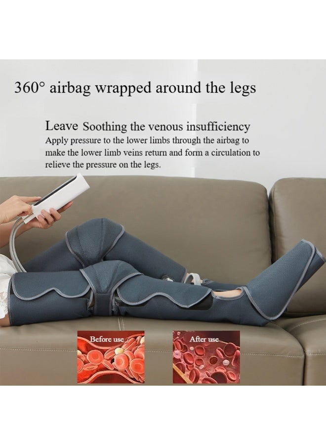 هاهاهاي جهاز تدليك الضغط للساقين، جهاز تدليك الساقين لتحسين الدورة الدموية وتخفيف الألم، جهاز تدليك الساقين بالضغط الهوائي، سهل الاستخدام، استرخاء العضلات، لتخفيف الألم والتورم، هدية للعائلة أو الأصدقاء - Image 3